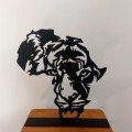 African Tiger 
Metal Sculpture