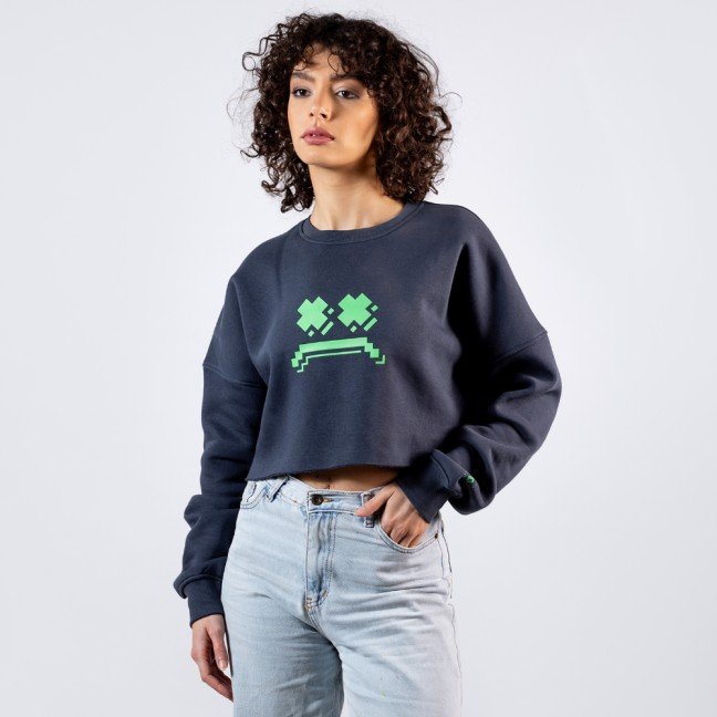 Sad Smiley Women's 
Crop Sweatshirt