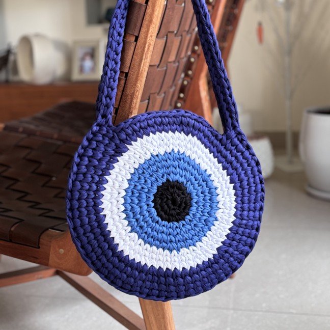 Evil Eye Tote 
Crochet Bag