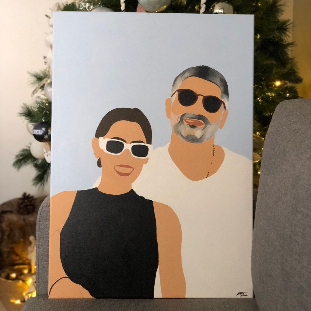 Customized Hand-painted 
Couple Portrait