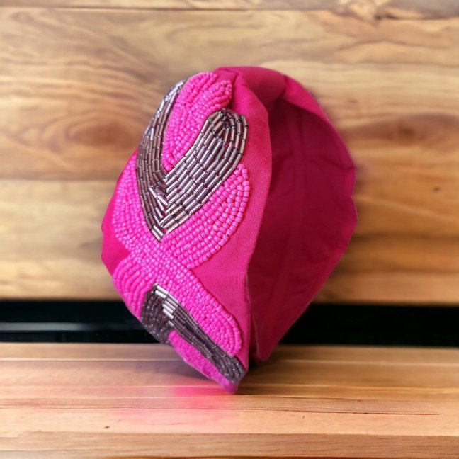 Embroidered Hot 
Pink Headband