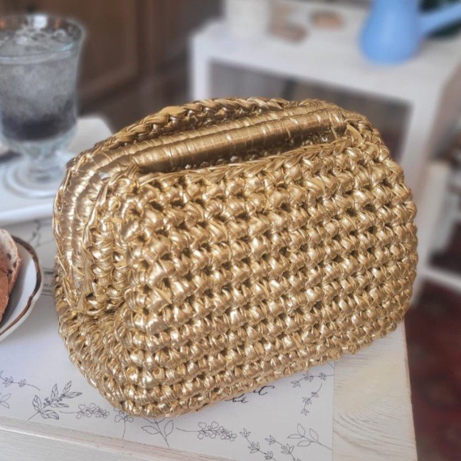 Golden 
Basketweave Bag