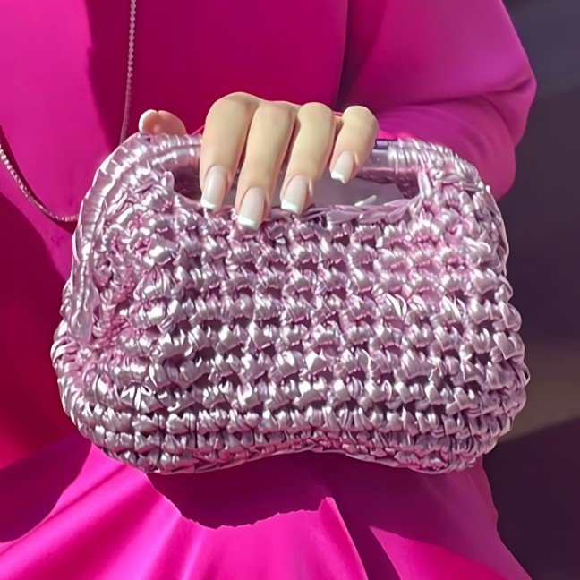 Pink 
Basketweave Bag