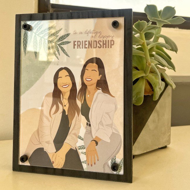 Custom Framed Friends 
Portrait Illustration