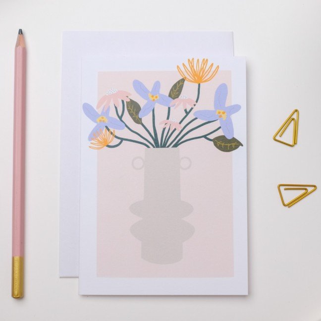 Greeting Card: Framed 
Flowers In Vase
