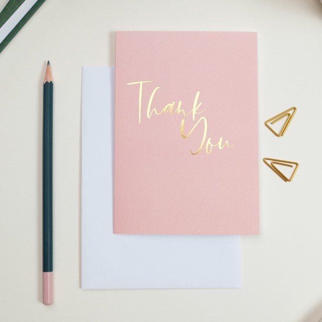 Greeting Card: 
Thank You, Blush Pink