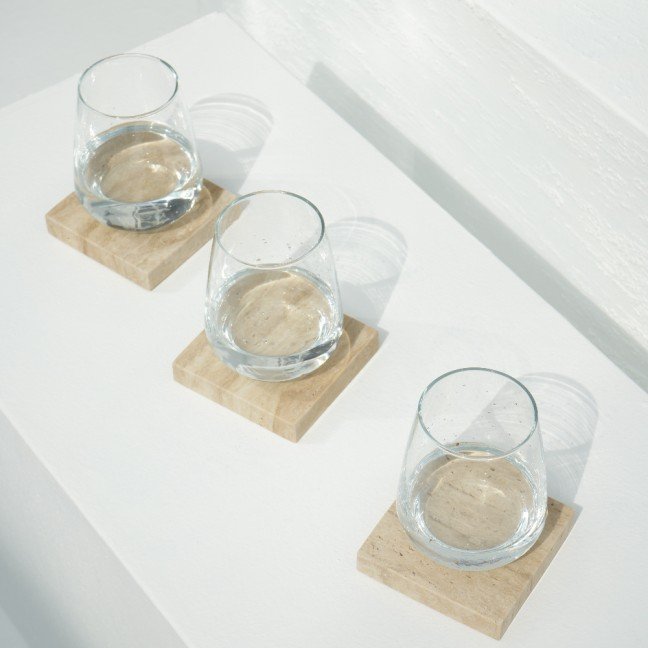 Set of 4 
Travertine Coasters