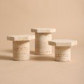 Wide Travertine 
Candle Holder