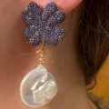 Midnight Blue 
Baroque Pearl Earrings