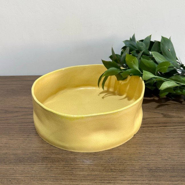 Blossom Yellow 
Ceramic Flat Bowl