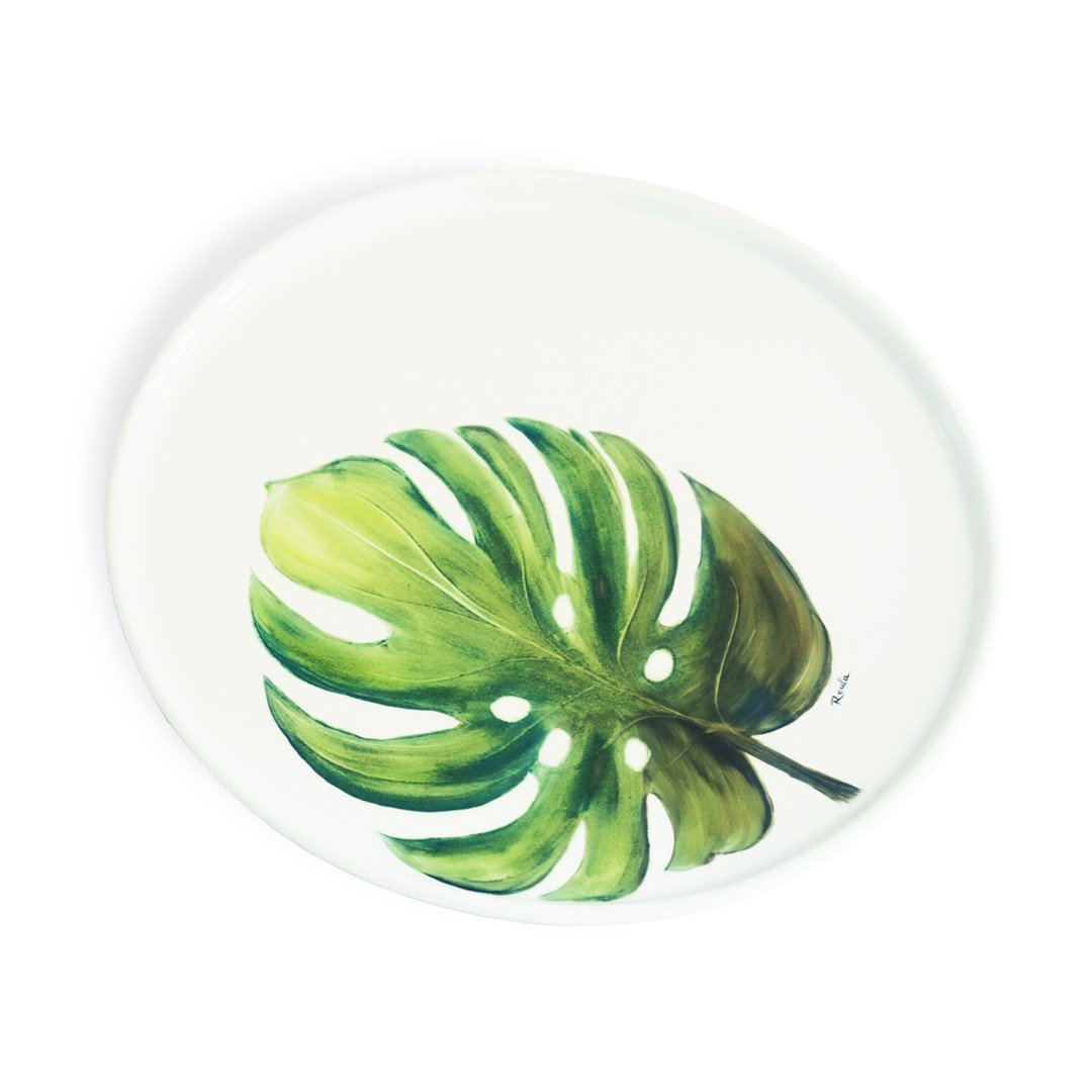Porcelain Plate: 
Split Leaf I