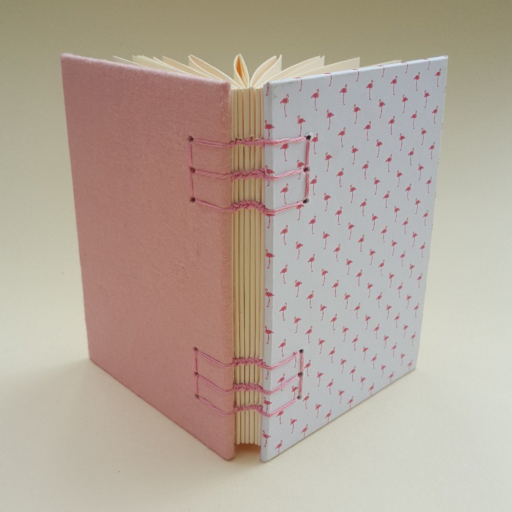 Small journal: pink 
flamingo pattern