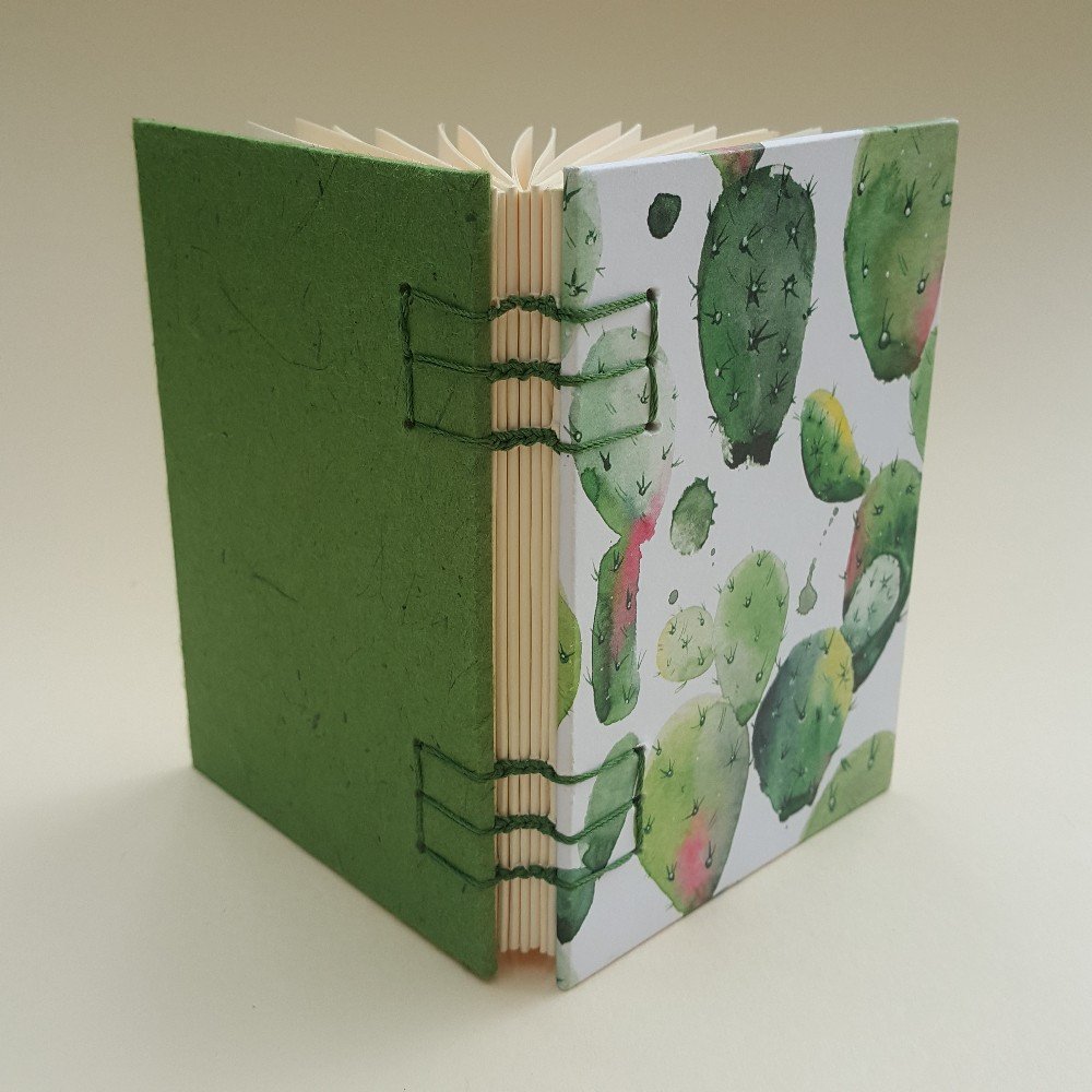 Small journal: green 
cactus pattern