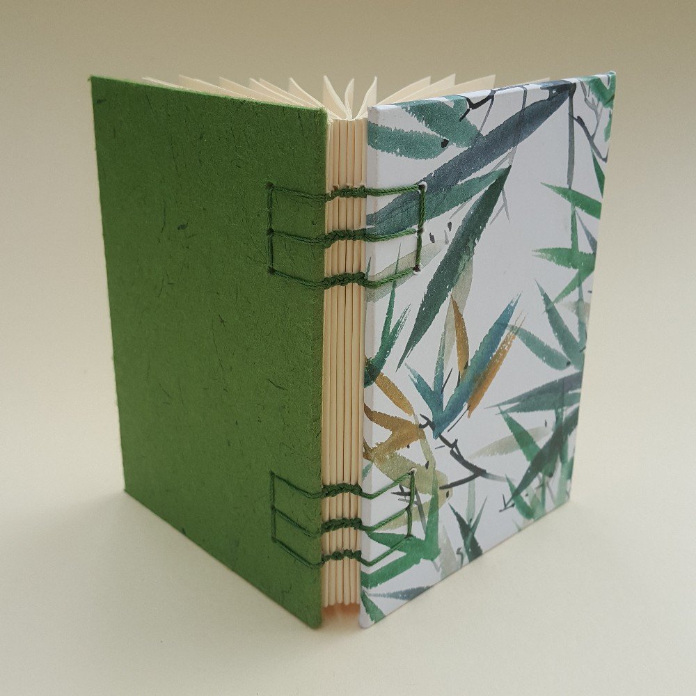 Small journal: green 
bamboo leaves pattern