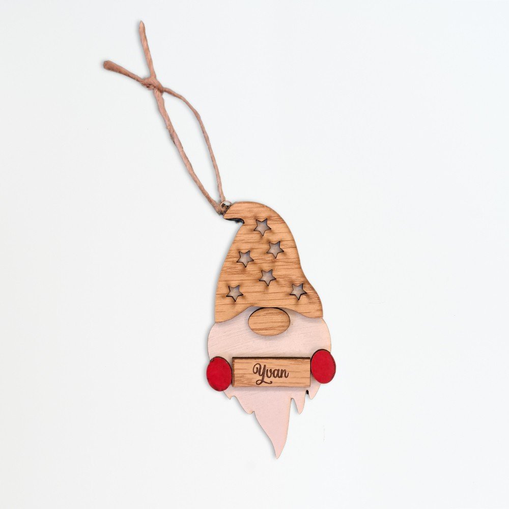 Personalized Name 
Gnome Ornament