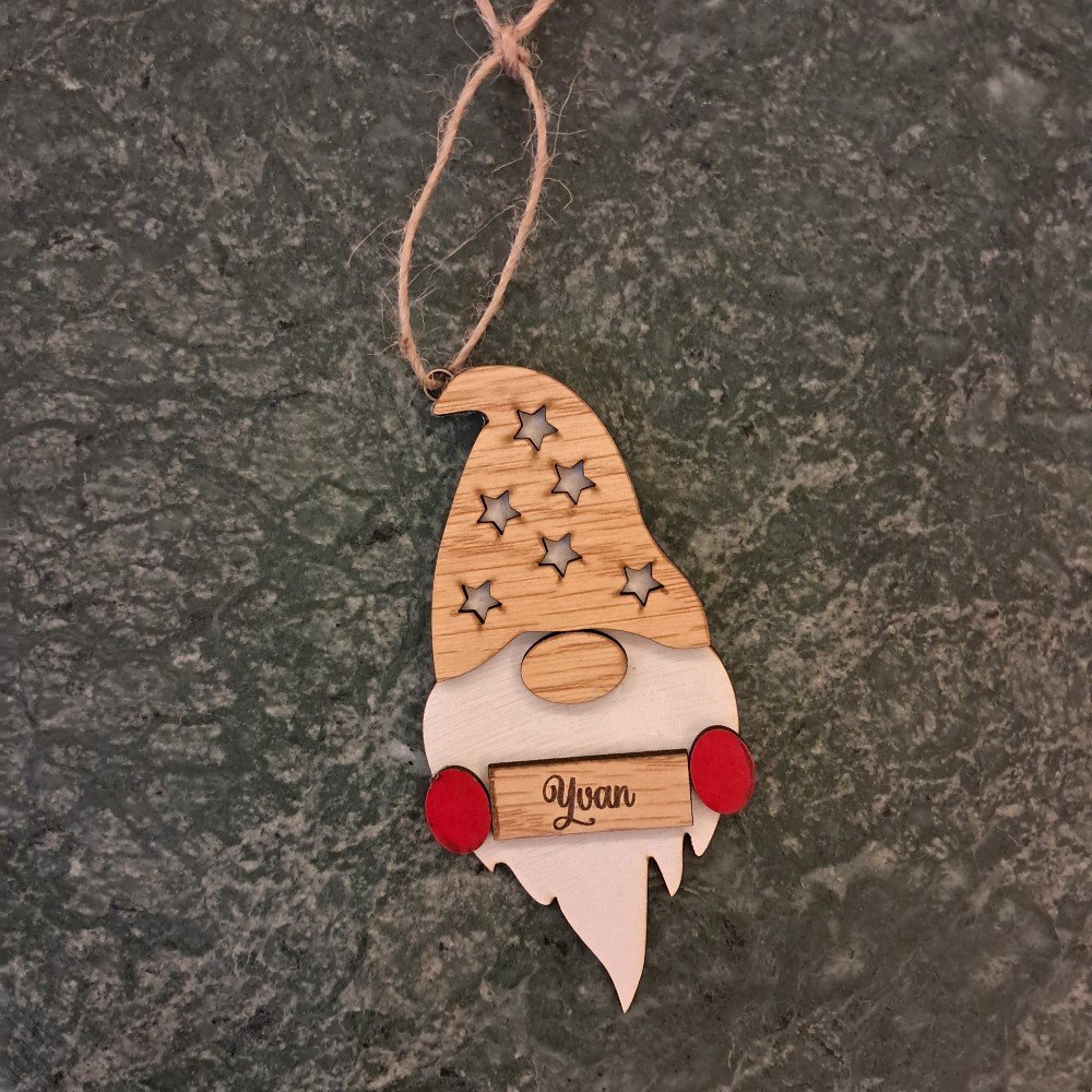 Personalized Name 
Gnome Ornament