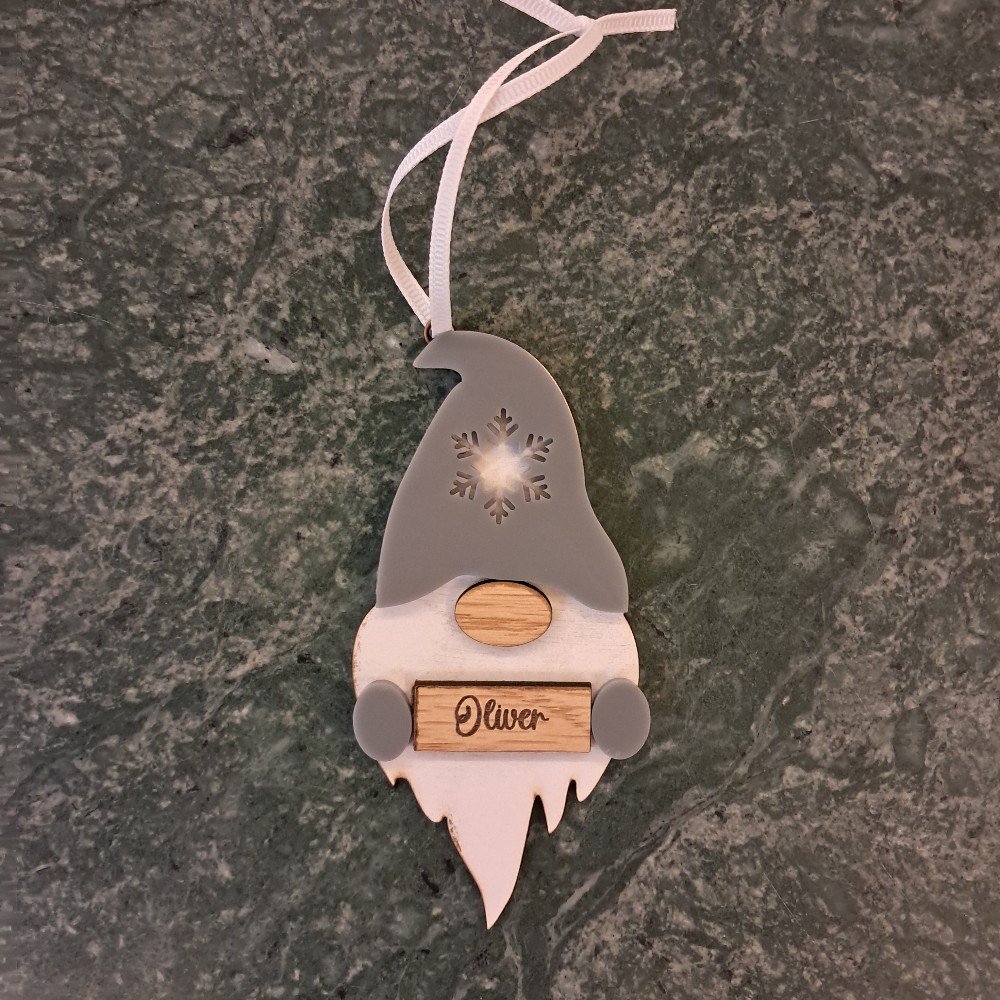 Personalized Name 
Gnome Ornament