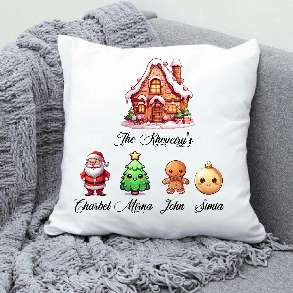 Personalized Pillow Cover: Christmas Elements