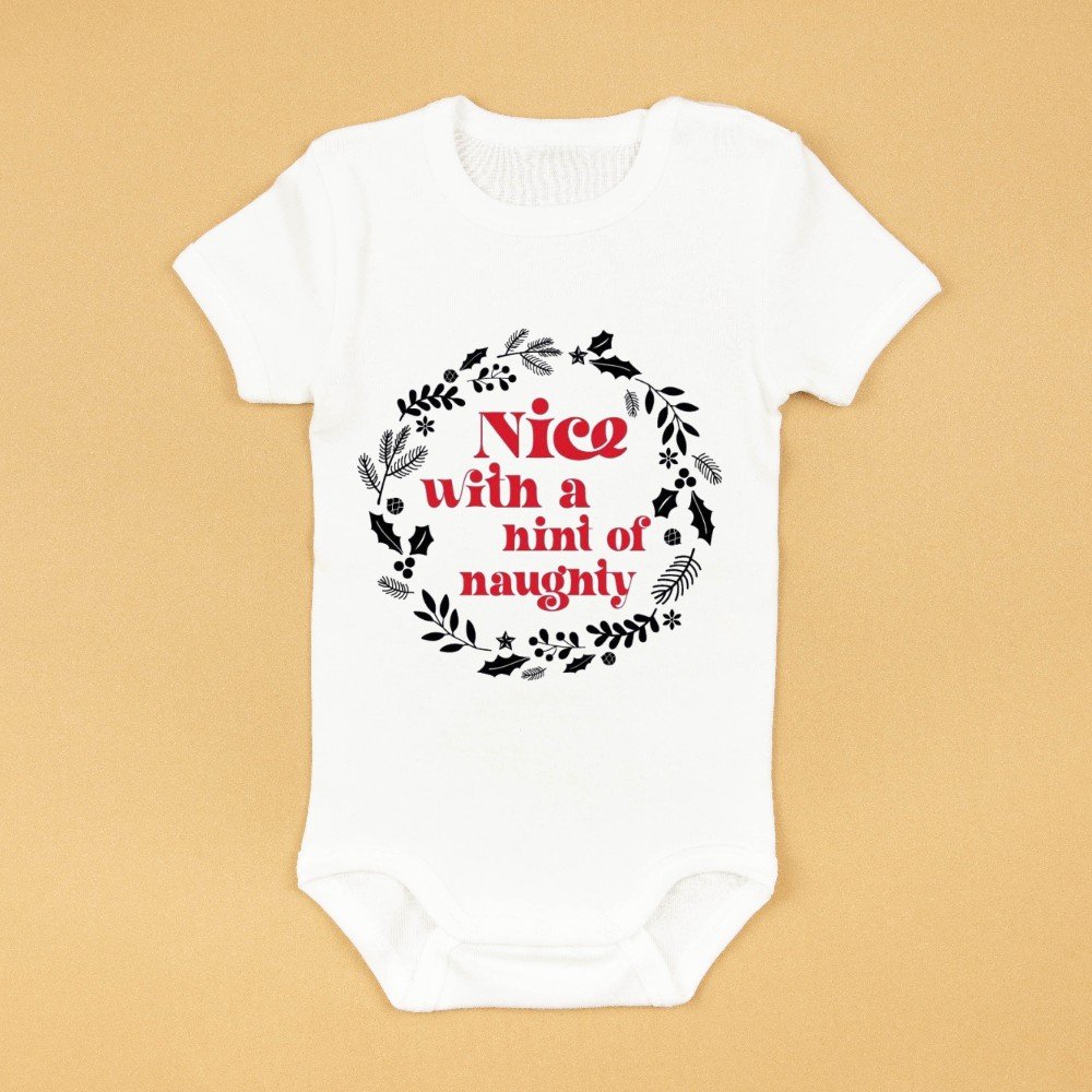 Personalized Christmas 
Onesie: Naughty & Nice