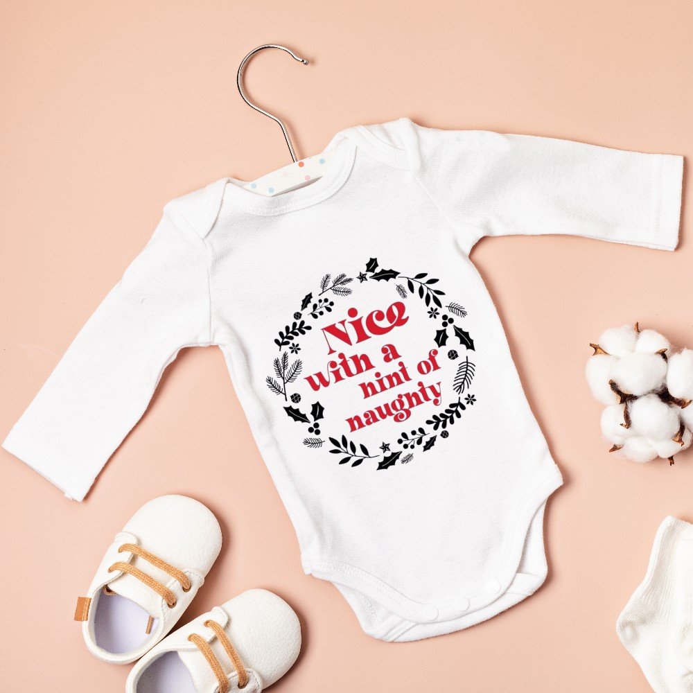 Personalized Christmas 
Onesie: Naughty & Nice