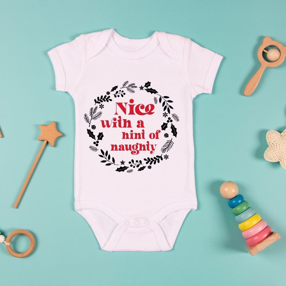 Personalized Christmas 
Onesie: Naughty & Nice
