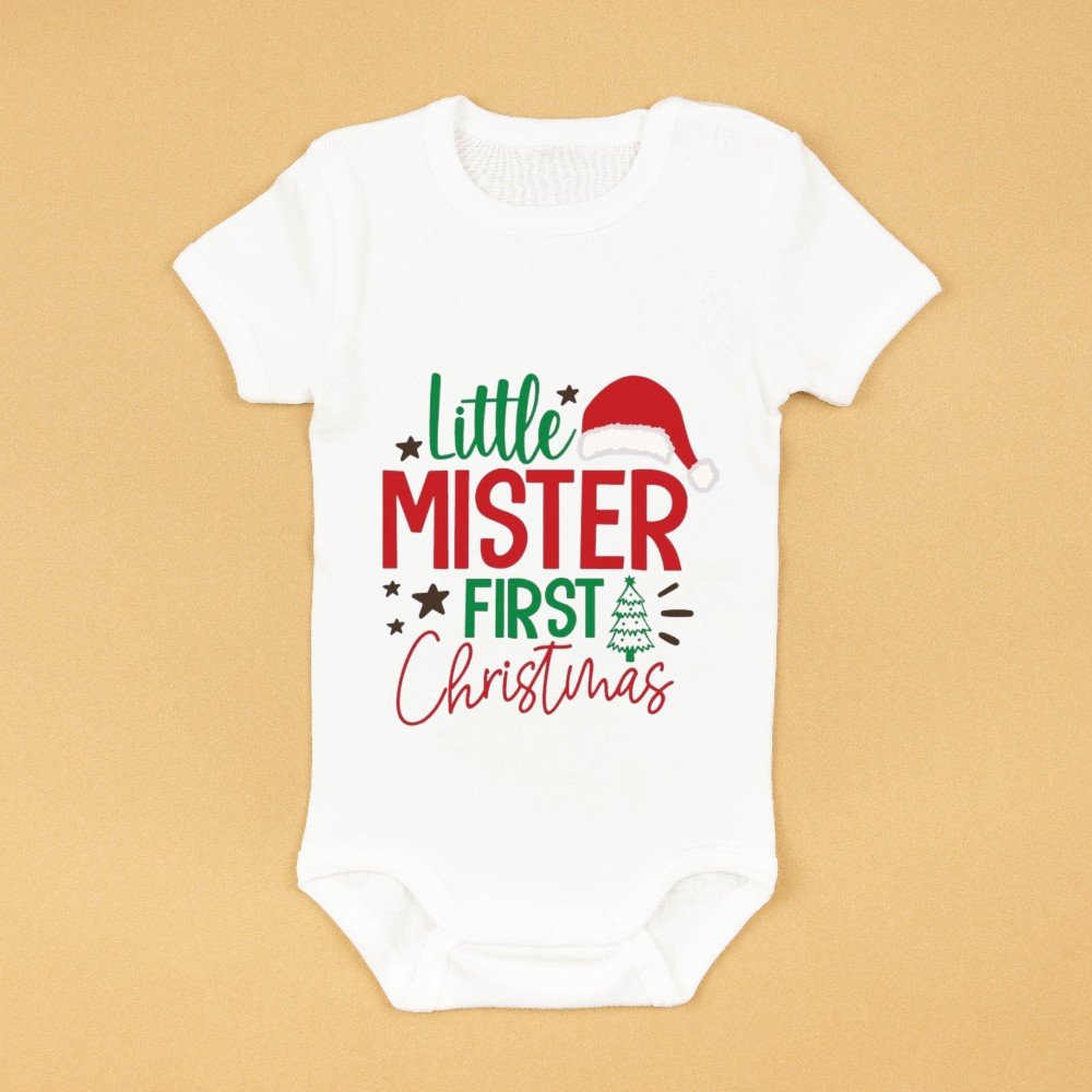 Personalized Little Mr. 
Christmas Onesie