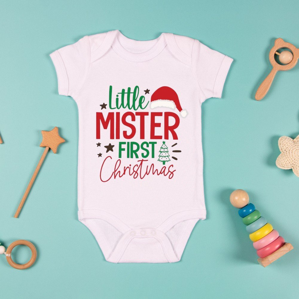 Personalized Little Mr. 
Christmas Onesie