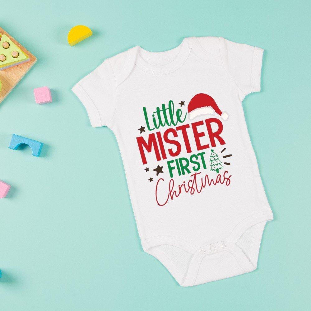 Personalized Little Mr. 
Christmas Onesie