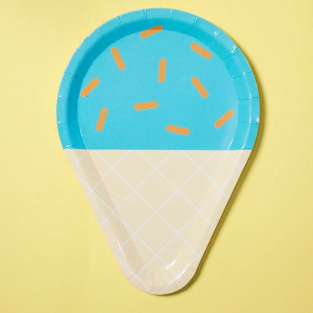 Blue Ice Cream Paper 
Tableware Party Set