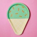 Green Ice Cream Paper 
Tableware Party Set