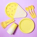 Yellow Ice Cream Paper 
Tableware Party Set