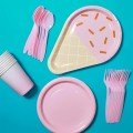 Pink Ice Cream Paper 
Tableware Party Set