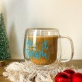 Let It Snow 
Double Glass Cup
