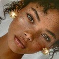 Gold Flower 
Pearl Earrings