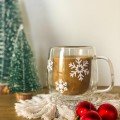 Snowflakes Double 
Glass Cup