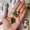 Floral Wreath 
Clay Studs