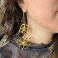 Long Alloy 
Flower Earrings