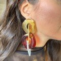 Exaggerated Long 
Brown Earrings