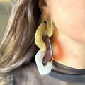 Exaggerated Long 
Brown Earrings