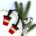 Festive Coffee 
Cup Clay Ornament