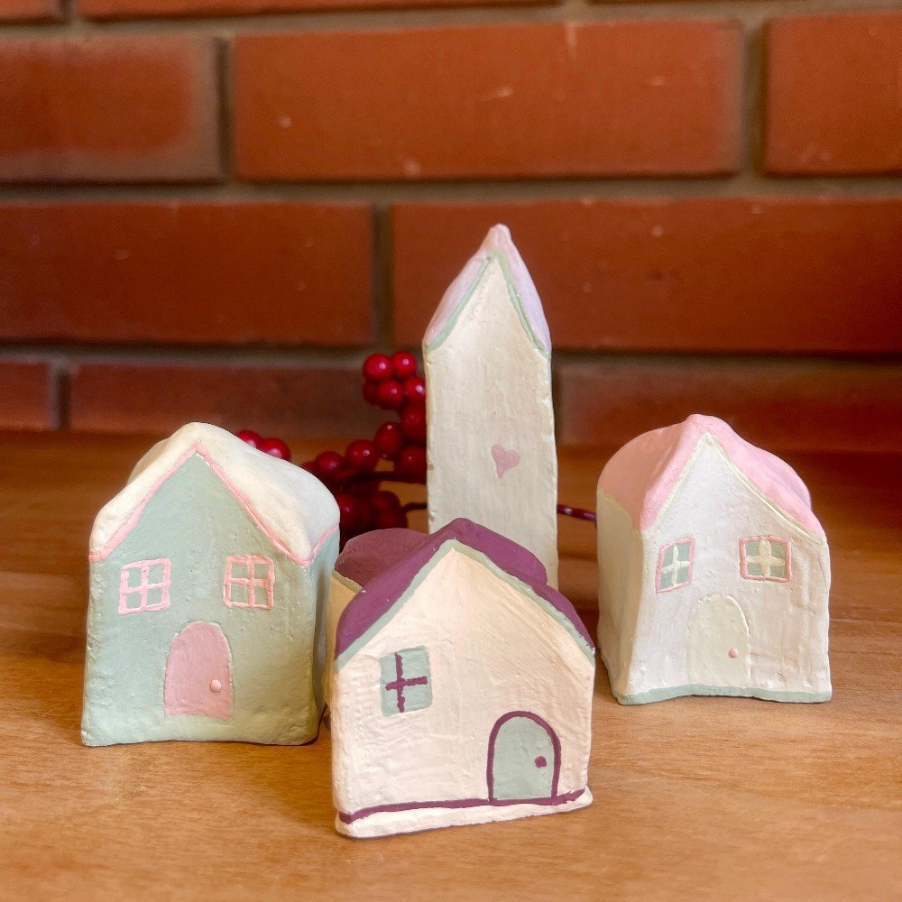Handmade miniature clay village figurines – Design 2