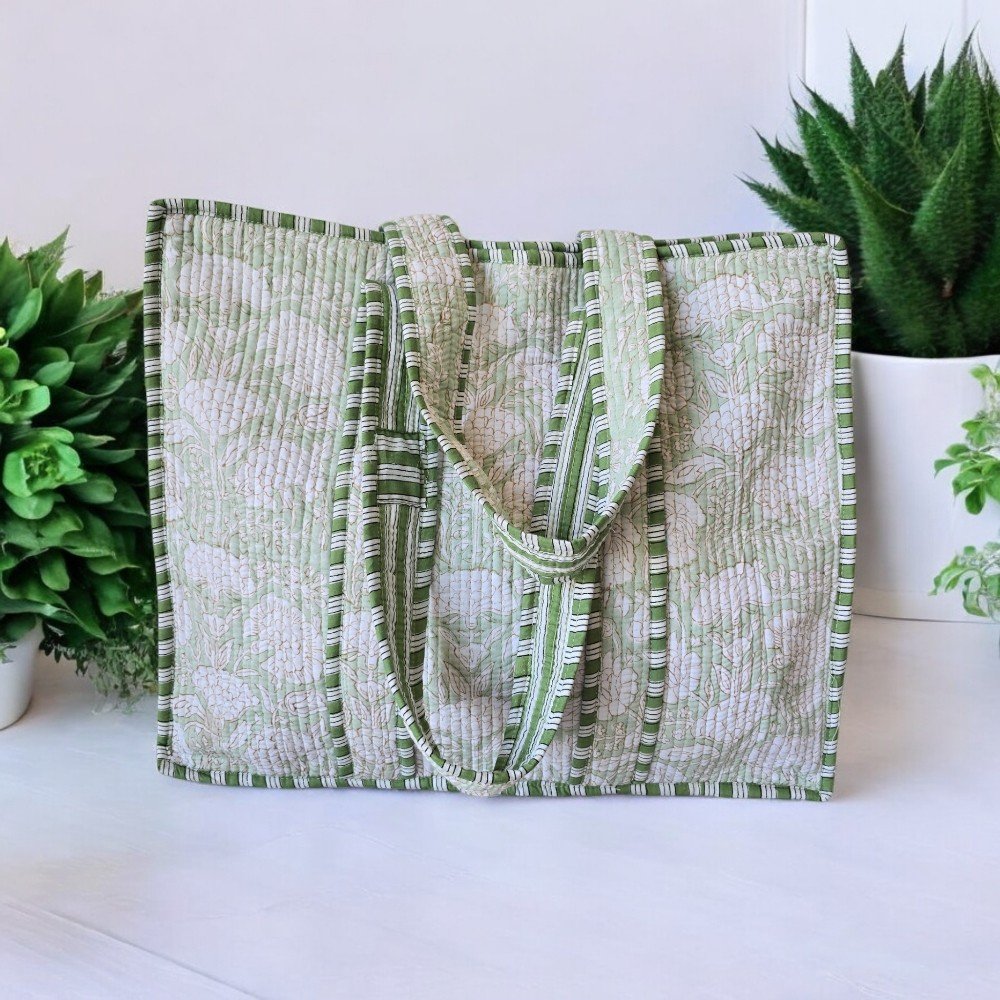 Floral Blockprint 
Tote Bag