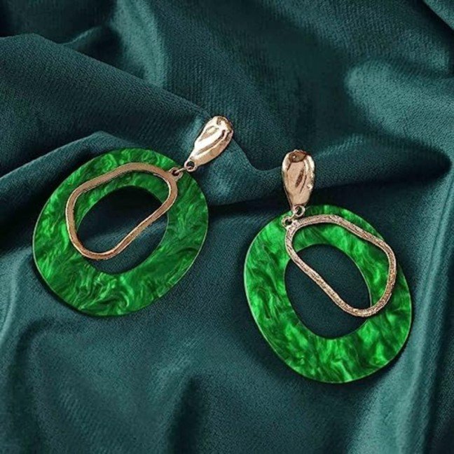 Green 
Oval Earrings