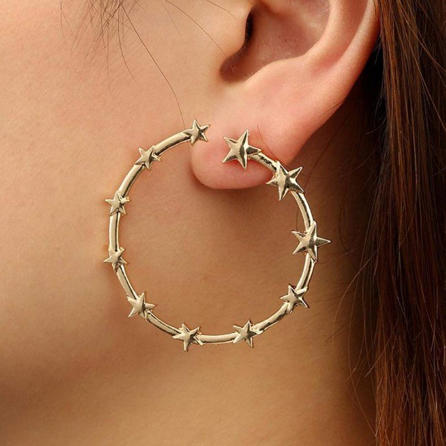 Star 
Hoop Earrings