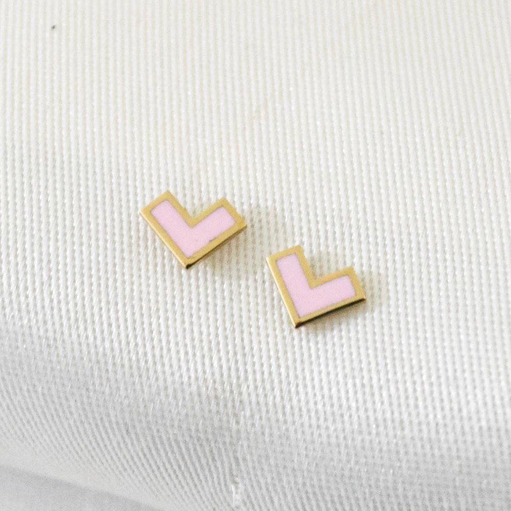 Heart Enamel 
Delight Gold Earrings