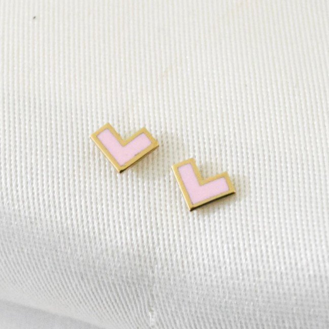 Heart Enamel 
Delight Gold Earrings