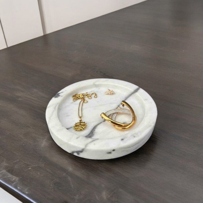 White Italian 
Marble Catchall Dish