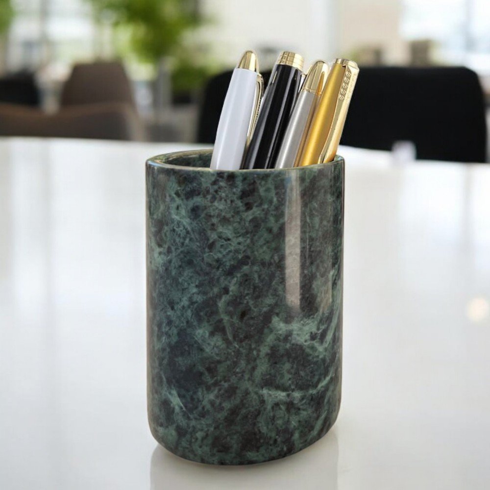Green Italian 
Marble Pen Holder