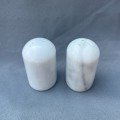 Set of Salt & Pepper 
White Italian Marble Shakers