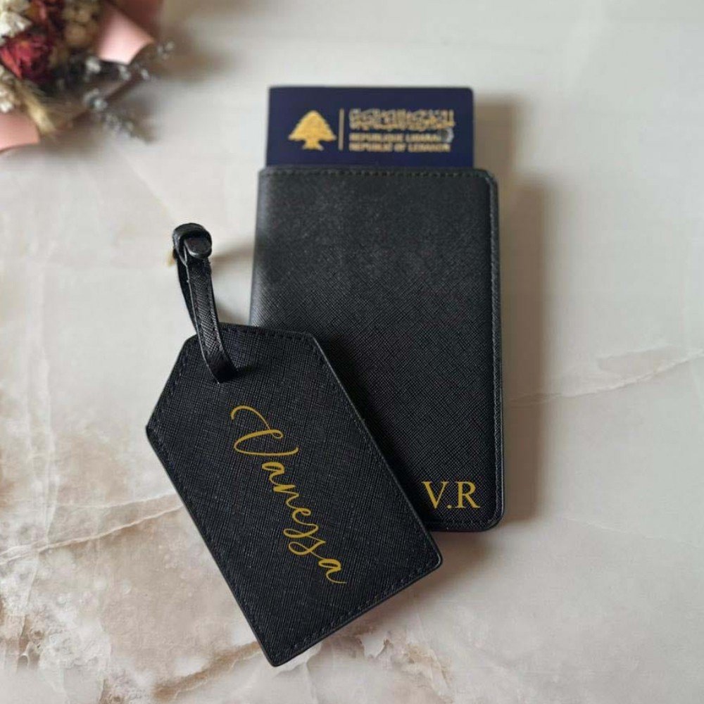 Personalized Passport Holder & Luggage Tag Set